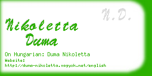 nikoletta duma business card